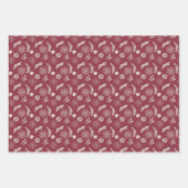 Metallische Blätter und Schneeflocken auf Rot, Bla (Vorderseite)