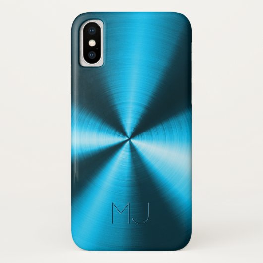 Metallische blaue Imitate aus rostfreiem Stahl Case-Mate iPhone Hülle (Rückseite)