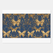 Metallische blaue Schmetterlinge mit Goldweinen Geschenkpapier Set (Vorderseite 3)