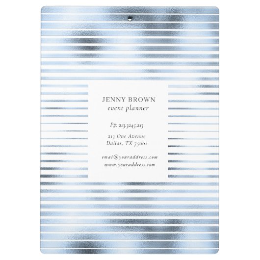 Metallische blaue Streifen Klemmbrett (Rückseite)