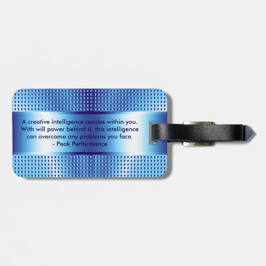 Metallische blaue Textur Druck Fettschrift Monogra Gepäckanhänger (Rückseite horizontal)