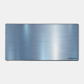 Metallische blaue Textur minimalistisch, monogramm Schreibtischunterlage (Vorderseite)