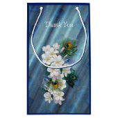 Metallische blaugrüne Friedenstruppen auf Smaragdg Kleine Geschenktüte (Rückseite)