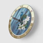 Metallische blaugrüne Friedenstruppen auf Smaragdg Runde Wanduhr (Winkel)