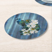 Metallische blaugrüne Friedenstruppen auf Smaragdg Runder Pappuntersetzer (Angewinkelt)