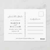 Metallische Blume Foto Save the Date Postkarte (Rückseite)