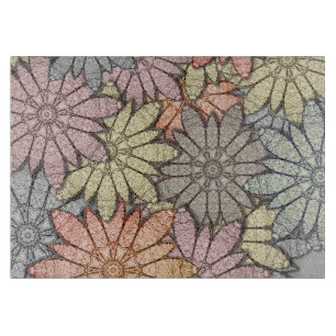 Metallische Blume Glas Schneidebrett