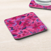 Metallische Blumen Kunststoff Untersetzer Set (Linke Seite)