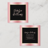 Metallische Blush Gold Makeup Artist Moderne Quadratische Visitenkarte (Vorne/Hinten)