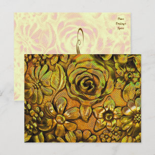 Metallische Blüte № 2 Postcard Vorlage Postkarte