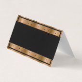 Metallische Bronze mit Rivets | Schwarze Grenze Visitenkarten (Rückseite)