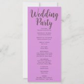 Metallische Bronze-Mond-Phasen Lila Hochzeitsprogr (Rückseite)