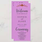 Metallische Bronze-Mond-Phasen Lila Hochzeitsprogr (Vorne/Hinten)