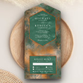 Metallische Bronzekopfer Rustikale Grüne Patina Ho All In One Einladung