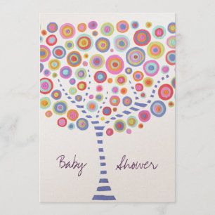 Metallische Circle Tree Custom Baby Dusche Einladu Einladung