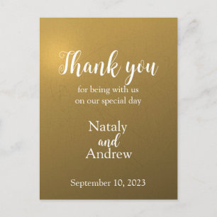 Metallische Dankeskkarte in Gold Postkarte