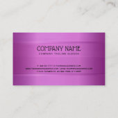 Metallische Deep-Lila Stripes-Muster-Visitenkarte Visitenkarte (Rückseite)