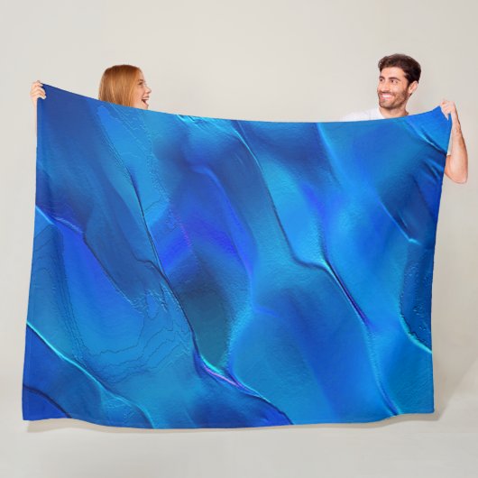 Metallische Dünen in lebhaften blauen Farben Fleecedecke (Beispiel)