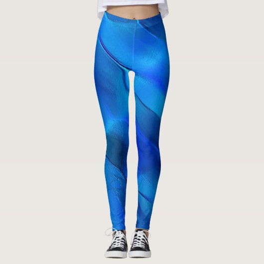 Metallische Dünen in lebhaften blauen Farben Leggings (Vorderseite)