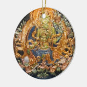 METALLISCHE EINLEGEARBEIT BUDDHISTISCHES KERAMIK ORNAMENT (Links)
