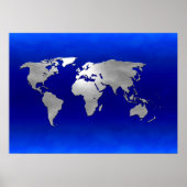 Metallische Erdkarte Poster (Vorne)