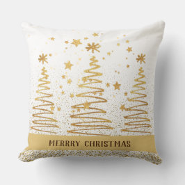 Metallische Festtagsdekor in Gold und Weiß Kissen