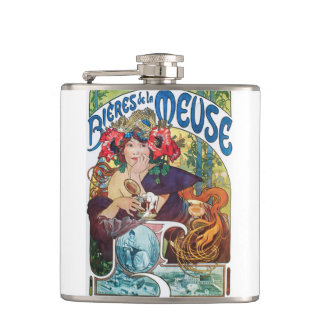metallische Flasche des Vintagen Entwurfs nouveau Flachmann