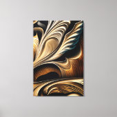 Metallische Flüssigkeit Golden Luxus Leinwanddruck (Vorderseite)