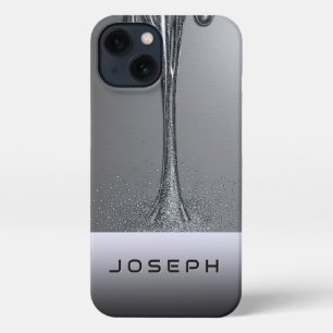 Metallische Flüssigkeit tropft mit glitzerndem Abs iPhone 13 Hülle