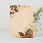 Metallische Foliage rechte Grenze auf Elfenbein | Einladung (Stehend Vorderseite)