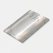 Metallische geometrische Hinweise Silber/Schwarz-I Post-it Klebezettel (angewinkelt)