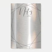 Metallische geometrische Hinweise Silber/Schwarz-I Post-it Klebezettel (Vorderseite)