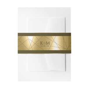 Metallische geometrische Hochzeit Gold ID648 Einladungsbanderole