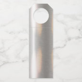 Metallische Geometrische Hochzeitsilber/Schwarz-ID Flaschenanhänger (Rückseite)
