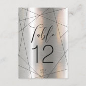 Metallische geometrische Tischnummern Silver ID648 (Vorderseite)