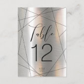 Metallische geometrische Tischnummern Silver ID648 (Rückseite)