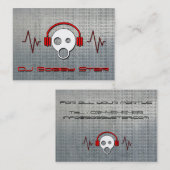 Metallische Geschäftskarte coolen DJ-Cartoon Visitenkarte (Vorne/Hinten)