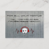 Metallische Geschäftskarte coolen DJ-Cartoon Visitenkarte (Rückseite)