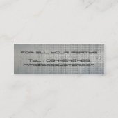 Metallische Geschäftskarte cooler DJ-Ikone Mini Visitenkarte (Rückseite)