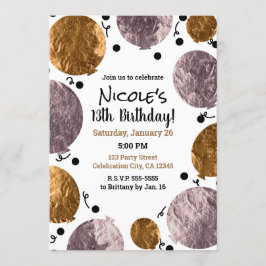 Metallische Glam Pink Rose Gold Balloons Geburtsta Einladung