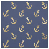Metallische Gold-Anker auf Navy Blue Stoff (Muster)