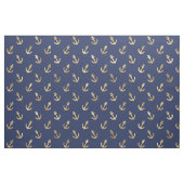 Metallische Gold-Anker auf Navy Blue Stoff (Fat Quarter (45,7 x 55,9 cm))