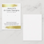 Metallische Gold Brush Handgefertigte Schmuckkarte Visitenkarte (Vorne/Hinten)