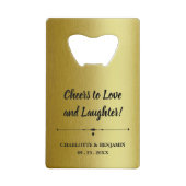 Metallische Gold-Gastgeschenke Hochzeiten Geldbeutel Flaschenöffner (Rückseite)