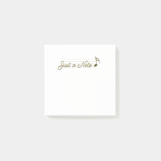 Metallische Gold-Musiknote nur ein Hinweis Post It Post-it Klebezettel (Vorderseite)
