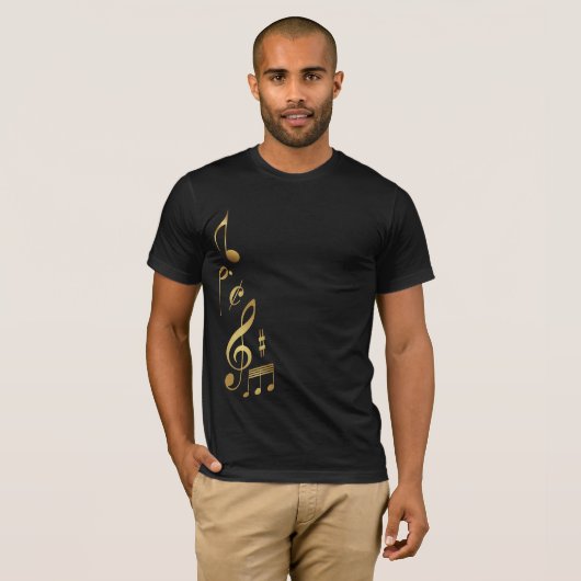 Metallische Gold-Musiknote T-Shirt (Vorne ganz)