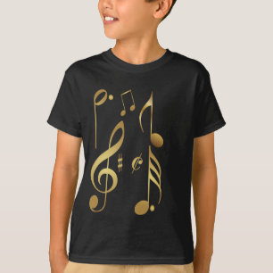 Metallische Gold-Musiknote T-Shirt