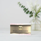 Metallische Gold Pink-Marmor Visitenkarte (Stehend Vorderseite)