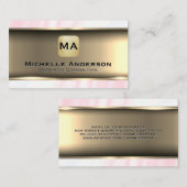 Metallische Gold Pink-Marmor Visitenkarte (Vorne/Hinten)