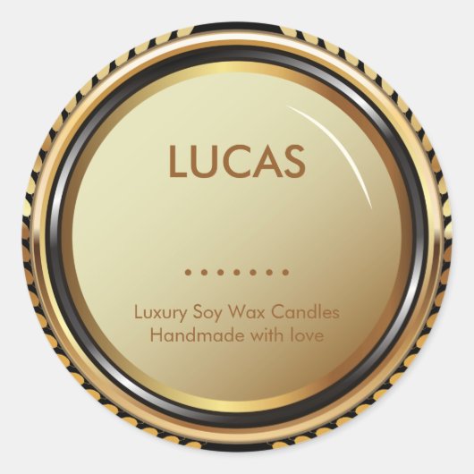 Metallische Gold- und Black-Labels Runder Aufkleber (Vorderseite)
